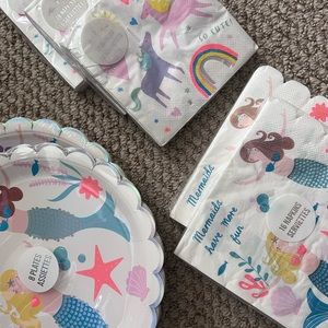 Meri Meri mermaid plates and napkins NWT
